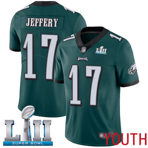 Youth Philadelphia Eagles 17 Alshon Jeffery Midnight Green Team Color Vapor Untouchable NFL Jersey Limited
